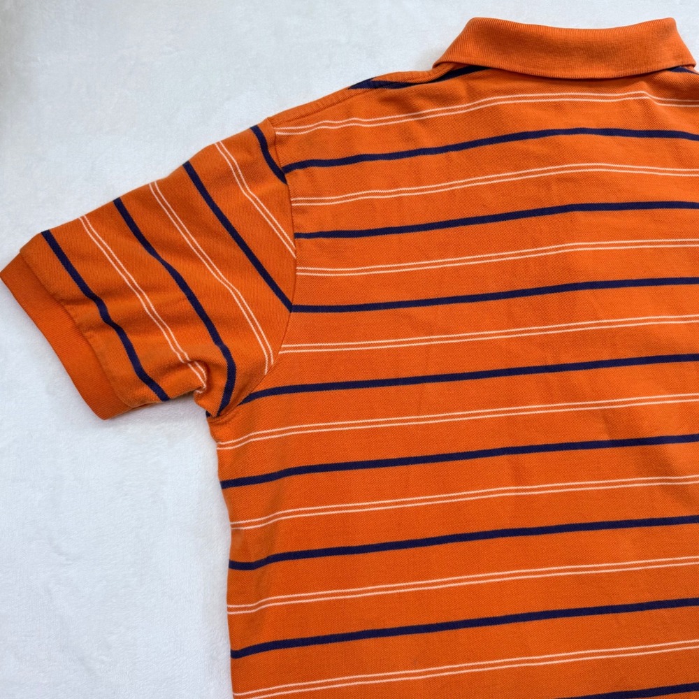 Polo Ralph Lauren Mens XXL Orange Striped Short Sleeve Cotton Pique Polo Shirt - Picture 8 of 14